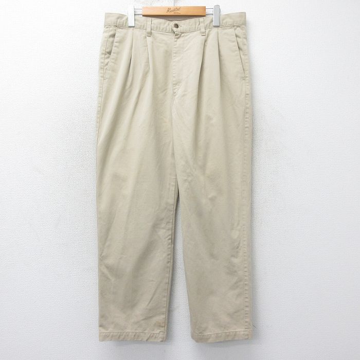 W36★古着 ドッカーズ チノ パンツ チノパン メンズ コットン USA製 ベージュ カーキ 25feb04 中古 ボトムス ロング