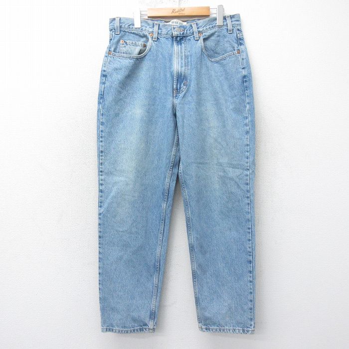 W34★古着 ギャップ GAP ジーンズ メンズ 90年代 90s コットン USA製 紺 ネイビー デニム 【spe】 25feb04 中古 ボトムス ジーパン Gパン ロング パンツ