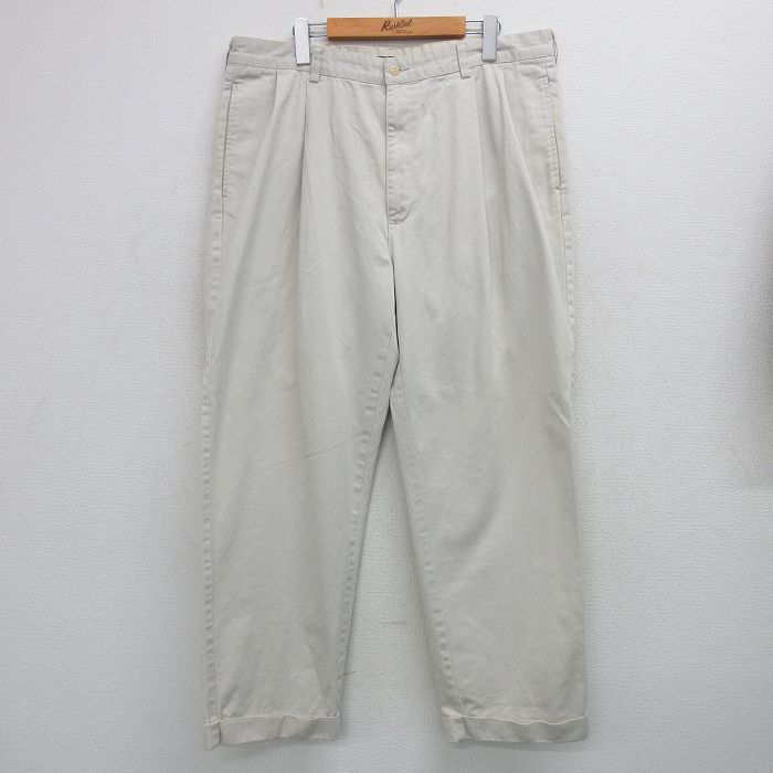 W37★古着 ラルフローレン Ralph Lauren ブランド チノ パンツ チノパン メンズ HAMMOND コットン ベージュ カーキ 25feb05 中古 ボトムス ロング