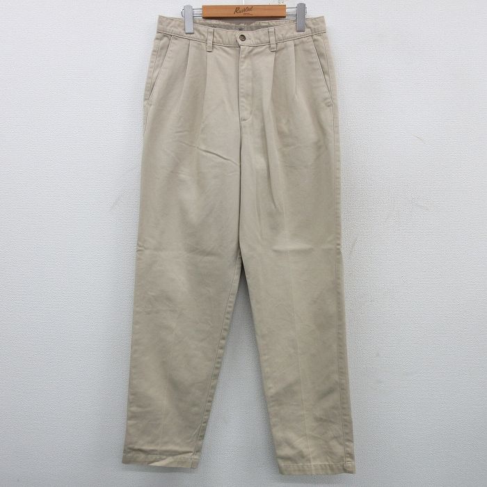【50%OFF】W32★古着 ドッカーズ チノ パンツ チノパン メンズ ベージュ カーキ 25feb05 中古 ボトムス ロング