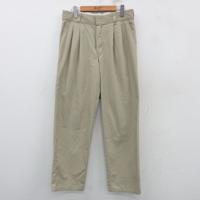W31★古着 ディッキーズ Dickies ワーク パンツ メンズ 00年代 00s ベージュ カーキ 25feb05 中古 ボトムス ロング
