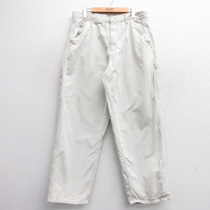 W35★古着 FADED GLORY ペインター パンツ メンズ コットン 白 ホワイト 25feb05 中古 ボトムス ロング