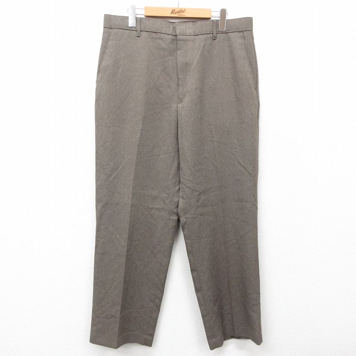 W35★古着 リーバイス Levis アクション スラックス パンツ メンズ 茶 ブラウン 25feb05 中古 ボトムス ロング