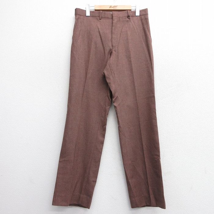 W33★古着 マックレガー スラックス パンツ メンズ 80年代 80s ウール タロン 茶系 ブラウン 25feb06 中古 ボトムス ロング