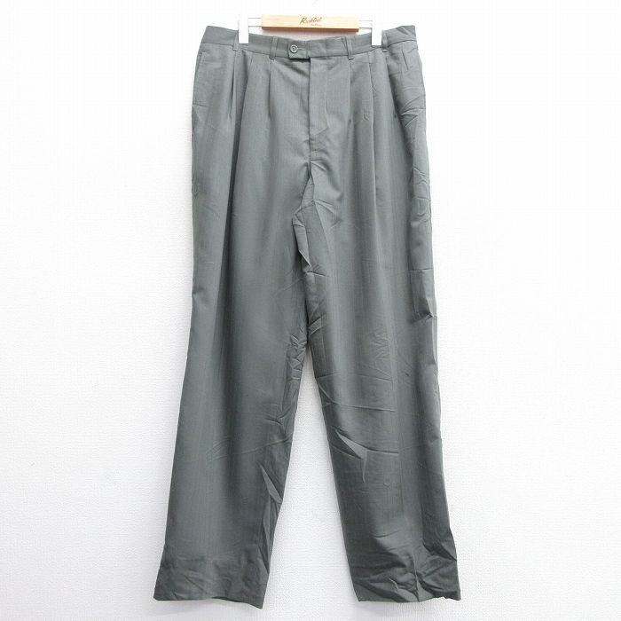 【50%OFF】W36★古着 パンツ メンズ 90年代 90s マイケルジョーダン ウール カナダ製 緑系 グリーン 【spe】 25feb06 中古 ボトムス ロング