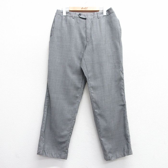 W33★古着 トミーヒルフィガー TOMMY HILFIGER ブランド パンツ メンズ ウール グレー系 25feb06 中古 ボトムス ロング