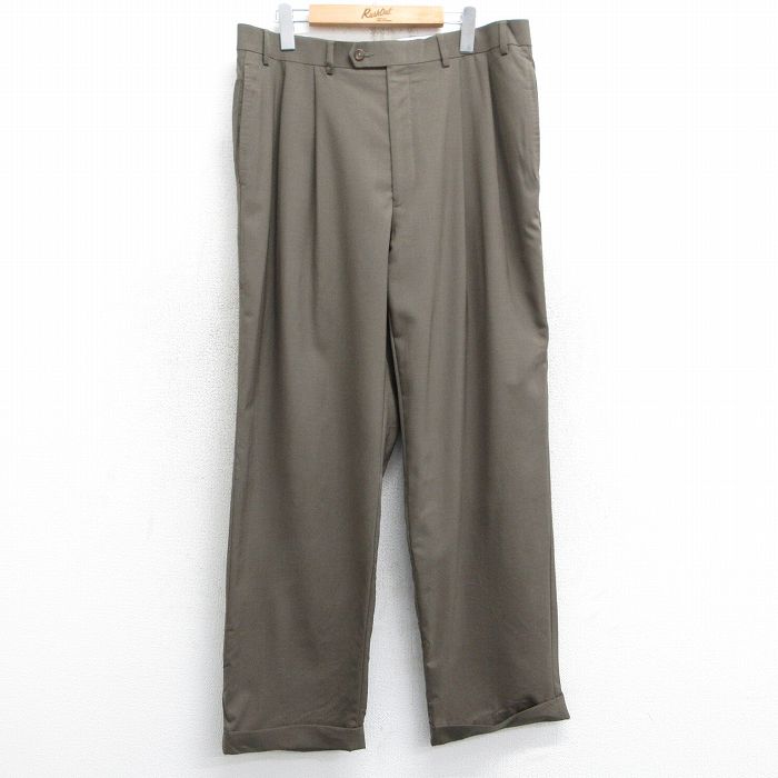 W36★古着 ラルフローレン Ralph Lauren ブランド スラックス パンツ メンズ ウール 茶系 ブラウン 【spe】 25feb07 中古 ボトムス ロング