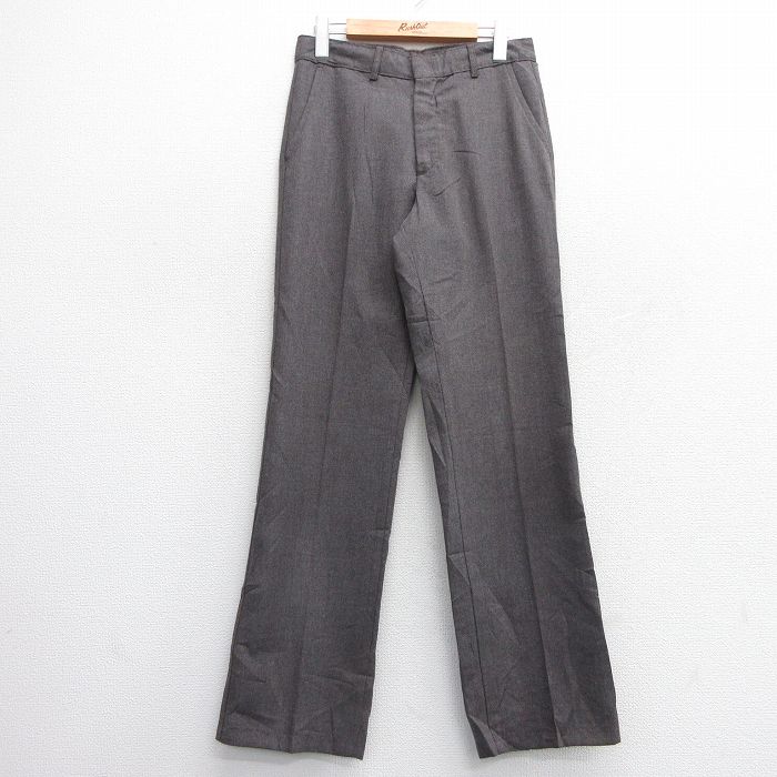 W29★古着 FARAH スラックス パンツ メンズ 80年代 80s ウール USA製 茶系 ブラウン 25feb07 中古 ボトムス ロング