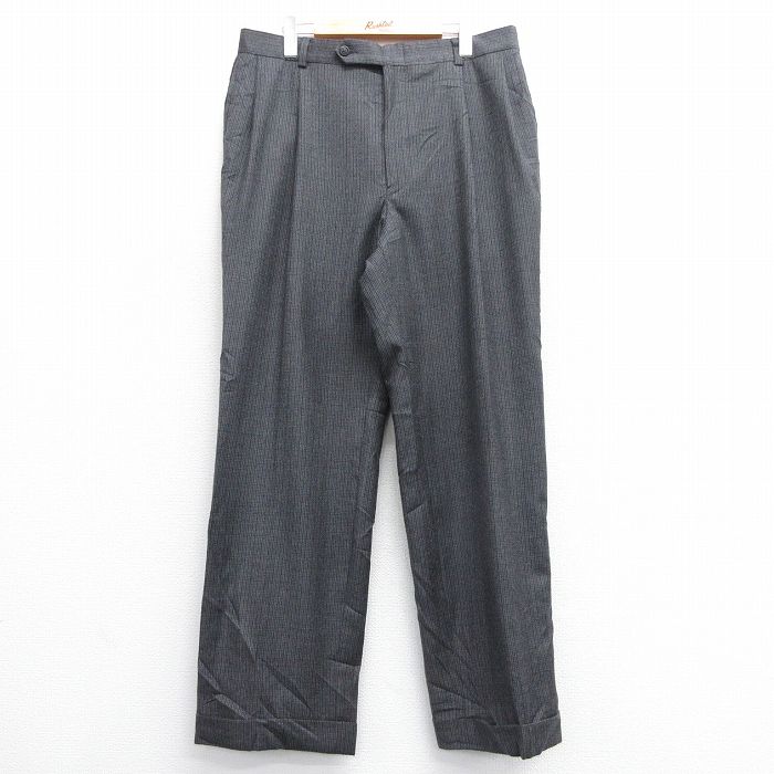 W34★古着 ノーティカ NAUTICA ブランド スラックス パンツ メンズ ウール グレー他 チェック 25feb07 中古 ボトムス ロング