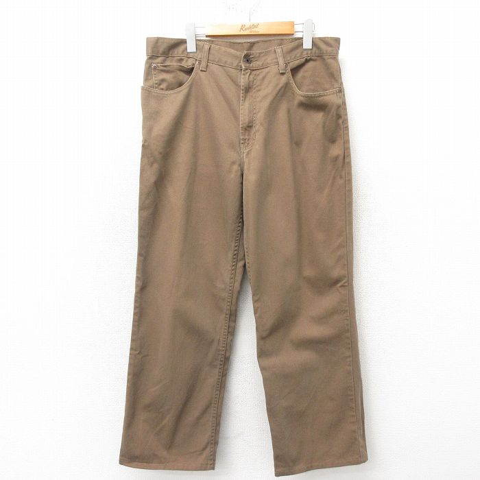 W36★古着 エルエルビーン LLBEAN ジーンズ メンズ コットン 茶 ブラウン デニム 25feb10 中古 ボトムス ジーパン Gパン ロング パンツ