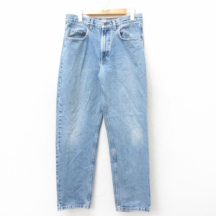 W32★古着 ギャップ GAP ジーンズ メンズ 90年代 90s コットン USA製 紺 ネイビー デニム 25feb10 中古 ボトムス ジーパン Gパン ロング パンツ