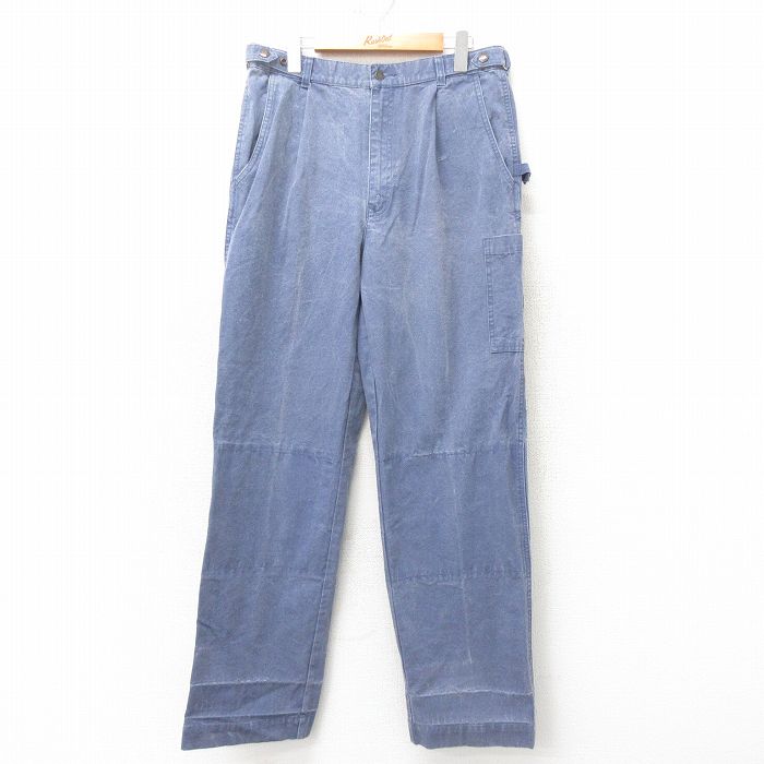 【50%OFF】W33★古着 ペインター パンツ メンズ ダック地 コットン 紺 ネイビー 25feb10 中古 ボトムス ロング