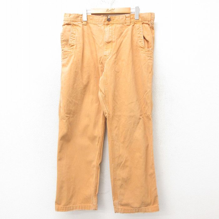 W38★古着 オービス ORVIS パンツ メンズ 00年代 00s ダック地 コットン 茶系 ブラウン 25feb10 中古 ボトムス ロング