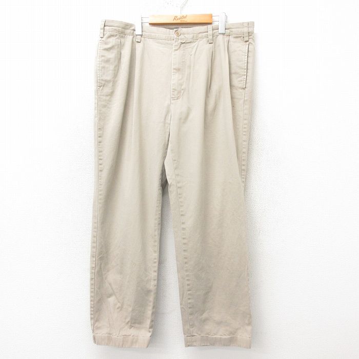 W38★古着 ノーティカ NAUTICA ブランド チノ パンツ チノパン メンズ コットン ベージュ カーキ 25feb10 中古 ボトムス ロング