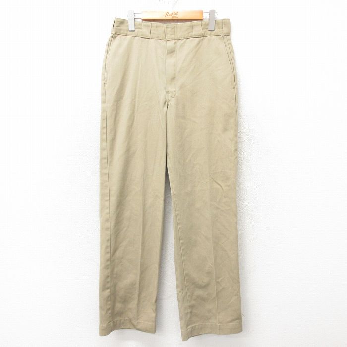 W32★古着 ディッキーズ Dickies ワーク パンツ メンズ 90年代 90s タロン ベージュ カーキ 25feb10 中古 ボトムス ロング