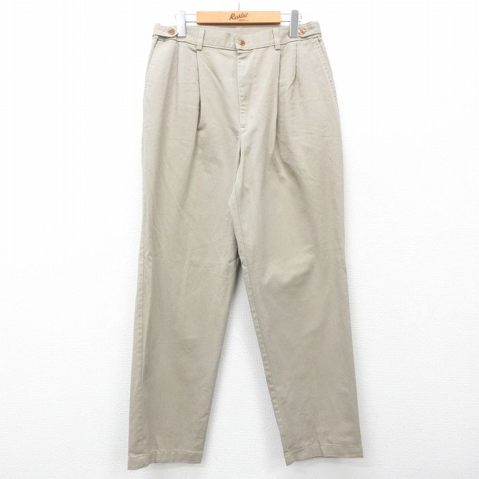 W33★古着 FARAH パンツ メンズ ベージュ カーキ 25feb12 中古 ボトムス ロング
