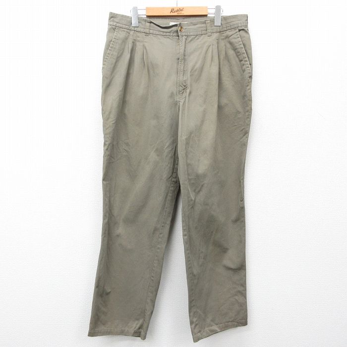 【20%OFF】W36★古着 ビューグルボーイ パンツ メンズ 00年代 00s コットン 濃ベージュ カーキ 25feb12 中古 ボトムス ロング