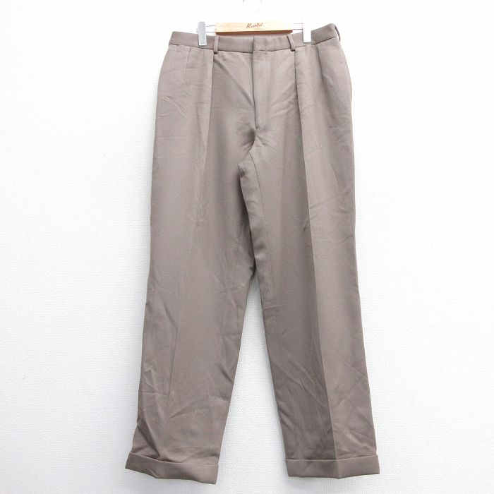 W35★古着 ラルフローレン Ralph Lauren ブランド スラックス パンツ メンズ 90年代 90s ウール タロン 茶系 ブラウン 25feb12 中古 ボトムス ロング