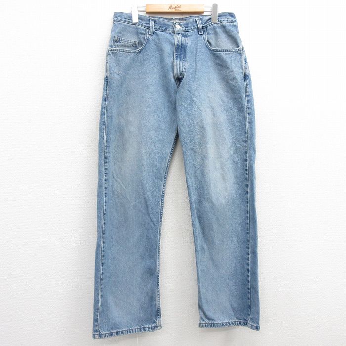 W36★古着 リーバイス ジーンズ メンズ 00年代 00s シルバータブ コットン 紺 ネイビー デニム 【spe】 25feb12 中古 ボトムス ジーパン Gパン ロング パンツ