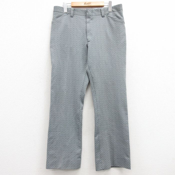 W34★古着 ピューリタン スラックス パンツ メンズ 80年代 80s タロン 紺他 ネイビー 25feb12 中古 ボトムス ロング