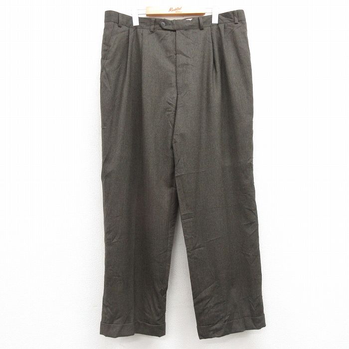 W39★古着 ラルフローレン Ralph Lauren ブランド スラックス パンツ メンズ 大きいサイズ ウール 濃緑系 グリーン 25feb13 中古 ボトムス ロング