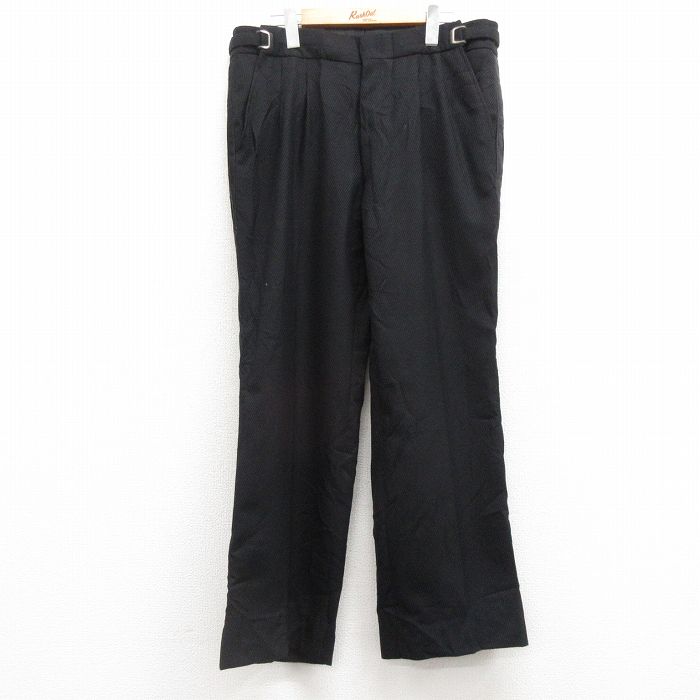 【50%OFF】W36★古着 スラックス パンツ メンズ 90年代 90s USA製 黒 ブラック 25feb13 中古 ボトムス ロング
