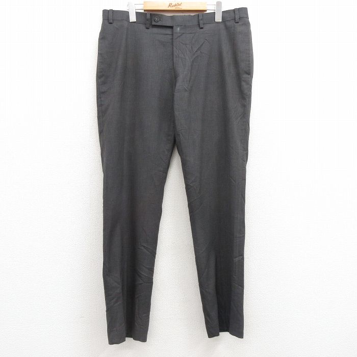 W38★古着 カルバンクライン Calvin Klein スラックス パンツ メンズ 濃グレー 25feb13 中古 ボトムス ロング