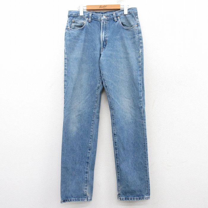 W34★古着 ラルフローレン Ralph Lauren ブランド ジーンズ メンズ 90年代 90s コットン USA製 紺 ネイビー デニム 25feb14 中古 ボトムス ジーパン Gパン ロング パンツ
