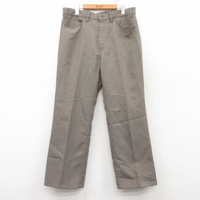 W34★古着 リーバイス Levis パンツ メンズ フレア ベージュ カーキ 25feb14 中古 ボトムス ロング