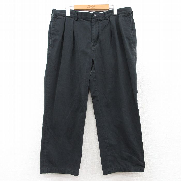 W36★古着 ラルフローレン Ralph Lauren ブランド パンツ メンズ 90年代 90s コットン 黒 ブラック 25feb14 中古 ボトムス ロング