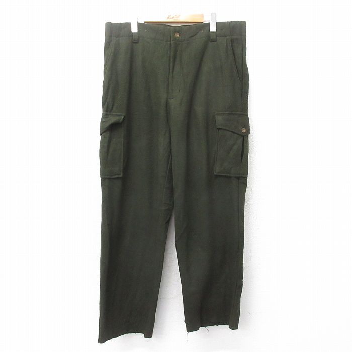 【50%OFF】W39★古着 ウールリッチ WOOLRICH カーゴ パンツ メンズ 90年代 90s ウール 濃緑 グリーン 25feb15 中古 ボトムス ロング