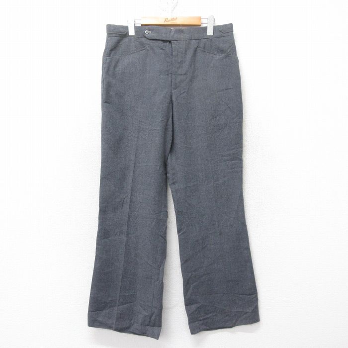 W35★古着 シアーズ スラックス パンツ メンズ 80年代 80s グレー 25feb15 中古 ボトムス ロング