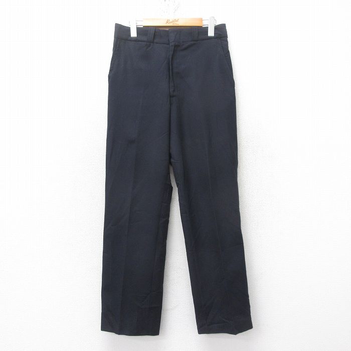【50%OFF】W31★古着 スラックス パンツ メンズ 80年代 80s 紺 ネイビー 25feb15 中古 ボトムス ロング
