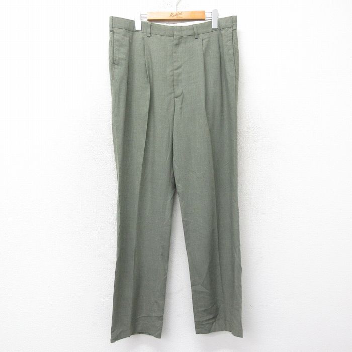 W36★古着 FARAH スラックス パンツ メンズ 90年代 90s 緑系 グリーン 25feb15 中古 ボトムス ロング