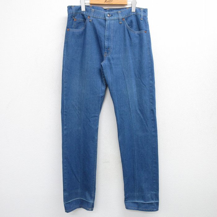 W36★古着 リーバイス Levis 505 ジーンズ メンズ 80年代 80s タロン 紺 ネイビー デニム 【spe】 25feb17 中古 ボトムス ジーパン Gパン ロング パンツ