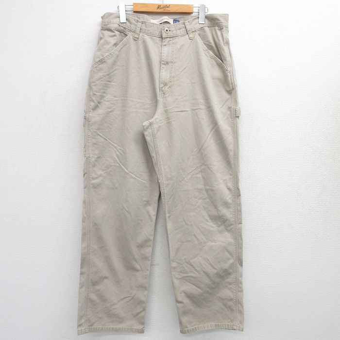 【20%OFF】W36★古着ギャップ GAP ペインター パンツ メンズ 00年代 00s コットン ベージュ カーキ 25feb17 中古 ボトムス ロング
