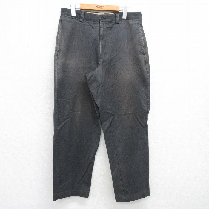 W33★古着 ギャップ GAP パンツ メンズ 黒系 ブラック 25feb17 中古 ボトムス ロング