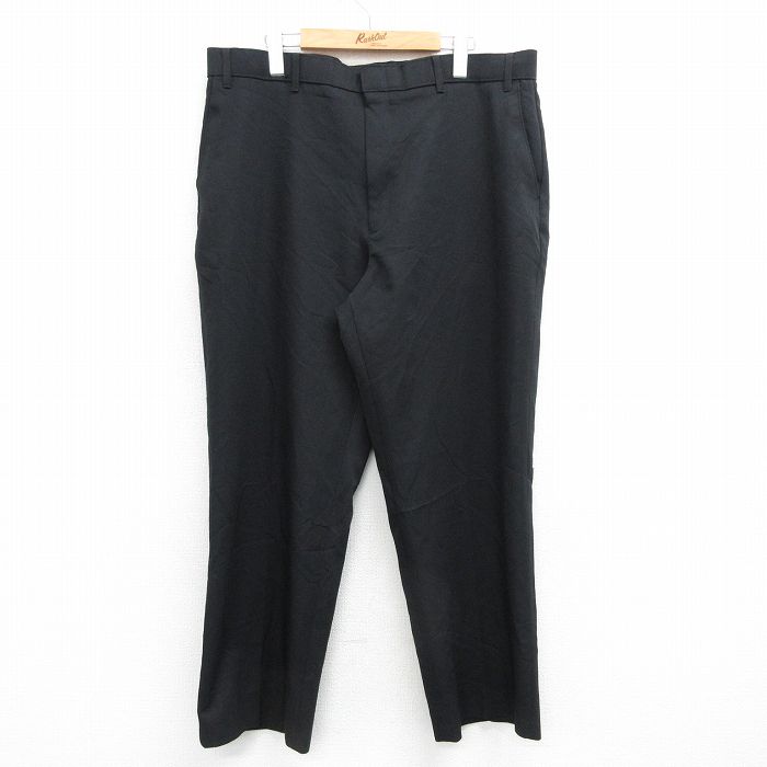 W38★古着 リーバイス Levis アクション スラックス パンツ メンズ 黒 ブラック 25feb17 中古 ボトムス ロング