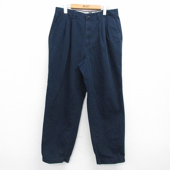 W33★古着 ギャップ GAP パンツ メンズ 00年代 00s コットン 紺 ネイビー 25feb19 中古 ボトムス ロング