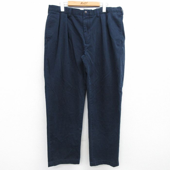 W38★古着 ラルフローレン Ralph Lauren ブランド チノ パンツ チノパン メンズ 90年代 90s コットン 紺 ネイビー 25feb19 中古 ボトムス ロング