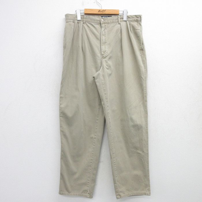 W37★古着 ラルフローレン Ralph Lauren ブランド チノ パンツ チノパン メンズ 90年代 90s ベージュ カーキ 【spe】 25feb19 中古 ボトムス ロング