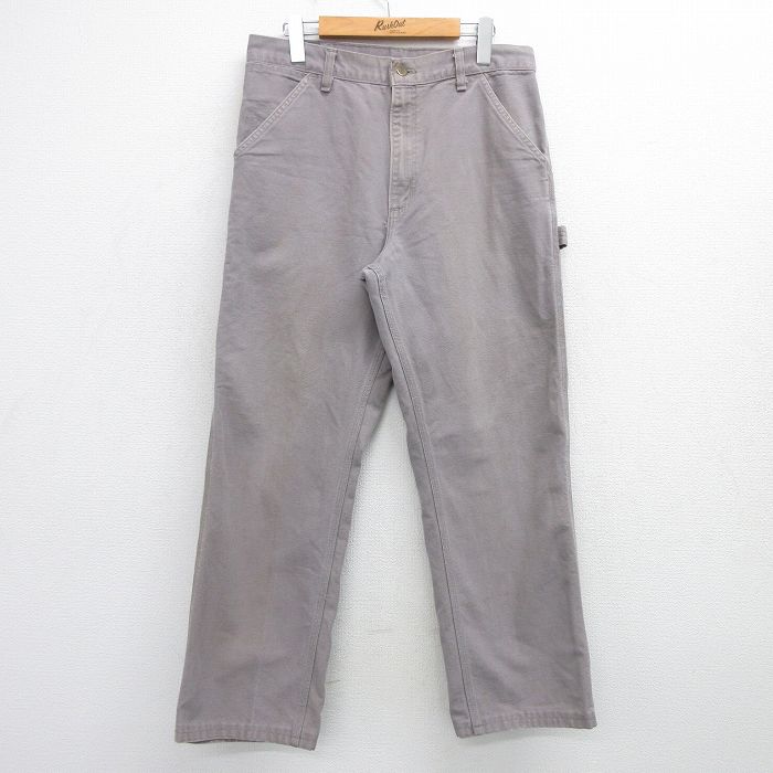 W33★古着 カーハート Carhartt ペインター パンツ メンズ 90年代 90s ダック地 コットン USA製 グレー系 25feb19 中古 ボトムス ロング
