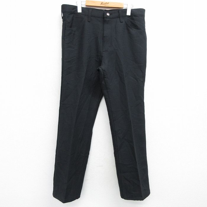 W36★古着 ラングラー Wrangler ランチャー パンツ メンズ 90年代 90s USA製 黒 ブラック 25feb19 中古 ボトムス ロング