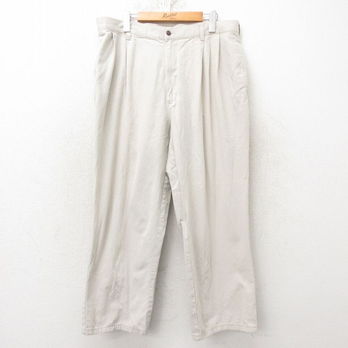 W36★古着 ラルフローレン Ralph Lauren チャップス ブランド パンツ メンズ 80年代 80s コットン 薄ベージュ カーキ 25feb19 中古 ボトムス ロング