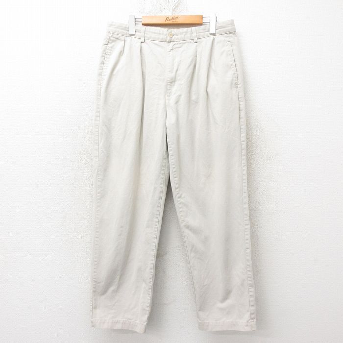 W35★古着 ラルフローレン Ralph Lauren ブランド チノ パンツ チノパン メンズ 90年代 90s コットン USA製 薄ベージュ カーキ 【spe】 25feb19 中古 ボトムス ロング