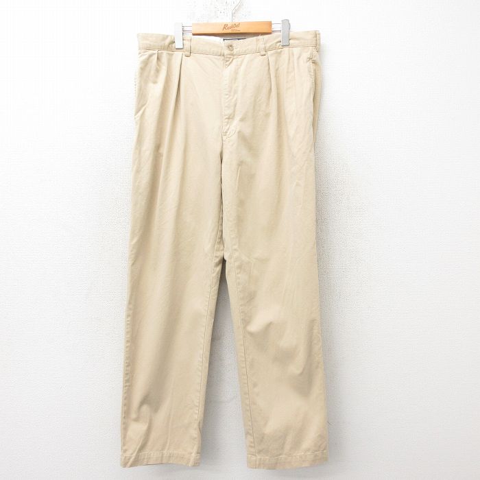 W37★古着 ラルフローレン Ralph Lauren ブランド チノ パンツ チノパン メンズ 90年代 90s ANDREW コットン ベージュ カーキ 25feb19 中古 ボトムス ロング