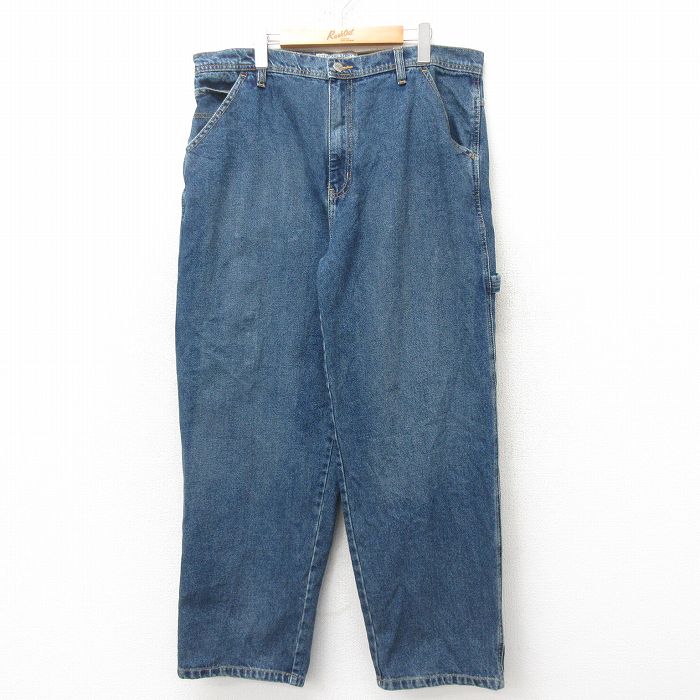 W38★古着 STEVE&BARRYS ペインター パンツ メンズ 00年代 00s コットン 紺 ネイビー デニム 【spe】 25feb19 中古 ボトムス ロング