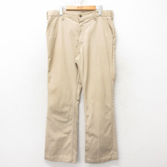 W37★古着 リーバイス Levis パンツ メンズ 80年代 80s タロン ベージュ カーキ 25feb19 中古 ボトムス ロング