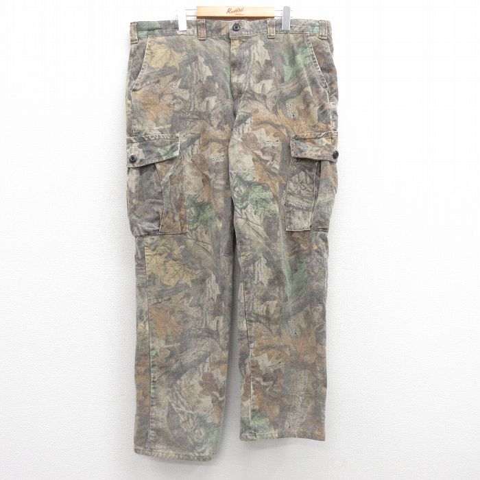 W41★古着 ハンティング カーゴ パンツ メンズ 90年代 90s 大きいサイズ 茶他 ブラウン 迷彩 25feb20 中古 ボトムス ロング