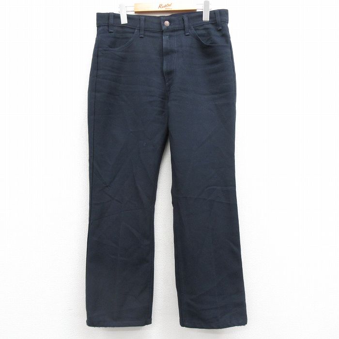 W34★古着 リーバイス Levis パンツ メンズ 80年代 80s USA製 紺 ネイビー 25feb20 中古 ボトムス ロング